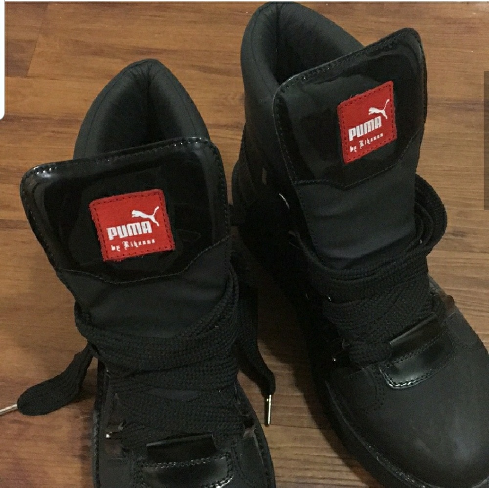 Rihanna Black Puma Boots